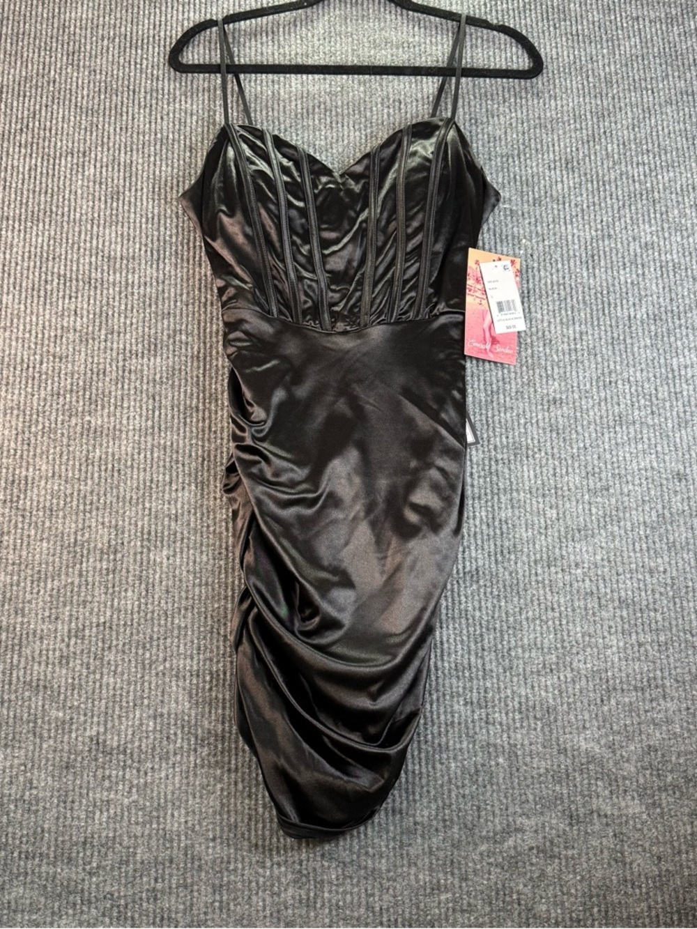 Emerald Sundae Ruched Little Black Dress Juniors Size L Scrunched Mini Bodycon